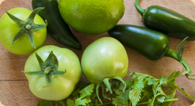 Suroviny na salsu verde