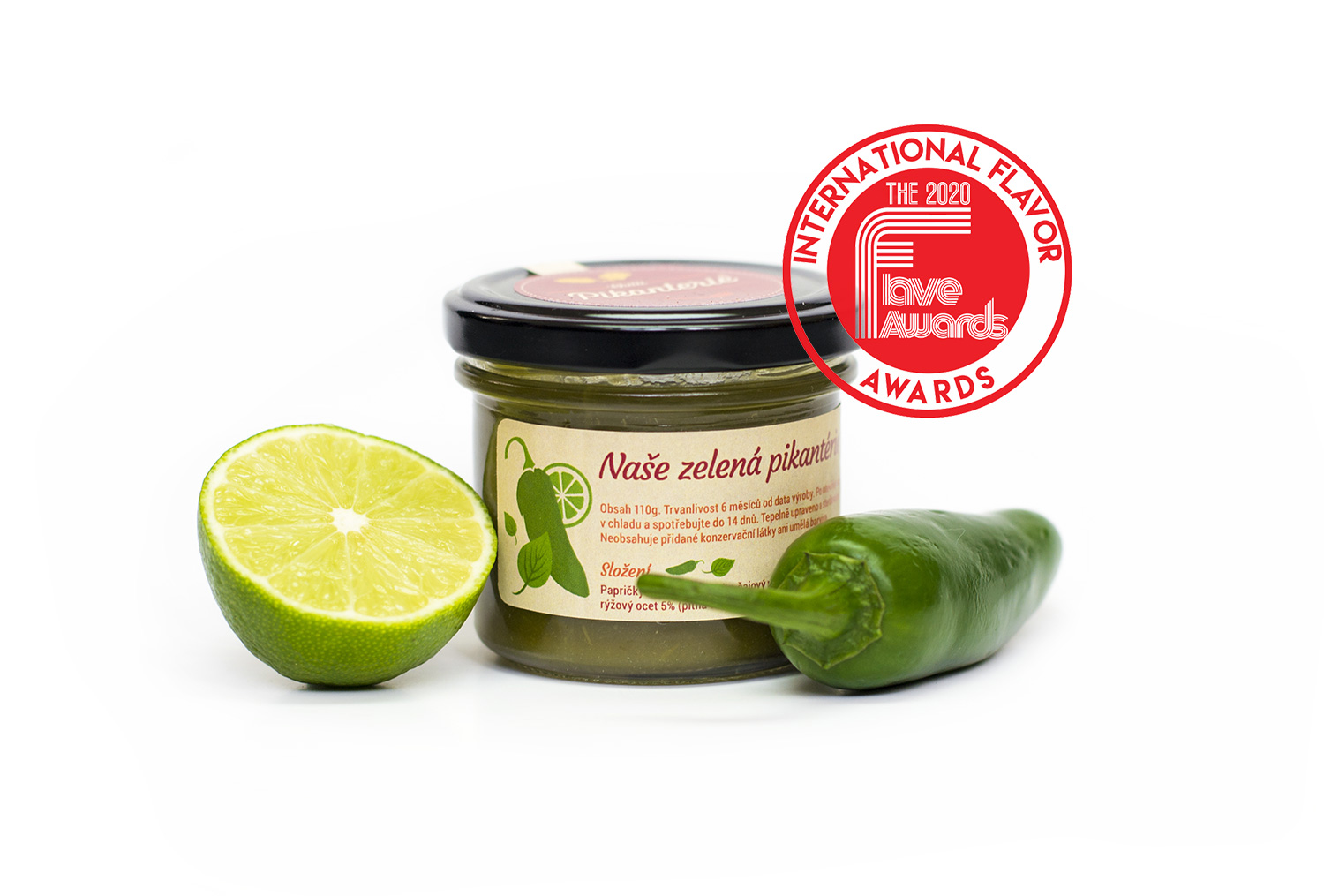 Naše zelená pikantérie s jalapeňo, limetkou a matcha