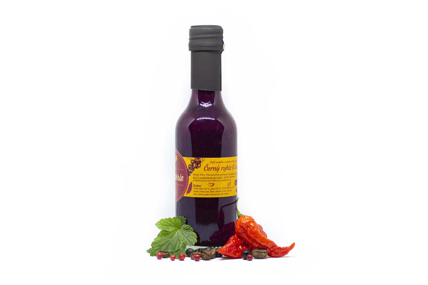 Černý rybíz & káva s whisky a papričkami Bhut Jolokia